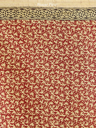 Yellow Maroon Black Bagh Hand Block Printed Maheswari Silk Saree With Resham Border - S031703832
