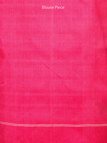 Pink White Black Telia Rumal Double Ikat Handwoven Pochampally Mercerized Cotton Saree - S031703516