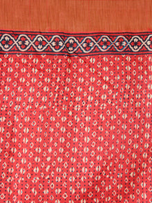 Red Ivory Black Chanderi Silk Hand Block Printed Saree With Geecha Border - S031703613