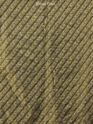 Banarasee Chiffon Saree With Golden Zari Weave - Black & Gold - S031704361