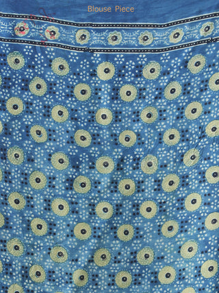 Brown Rust Black Green Bandhej Modal Silk Saree With Ajrakh Printed Pallu & Blouse - S031703877