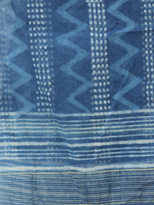 Indigo White Chanderi Hand Block Printed Stole - D04170527