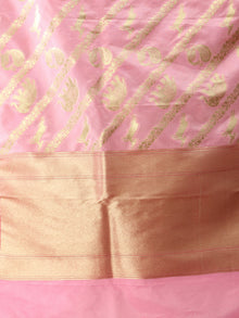 Banarasi Kanni Silk Dupatta With Zari Work - Baby Pink & Gold - D04170872