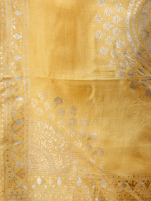 Yellow Kota Silk Hand Block Printed Dupatta - D04170770