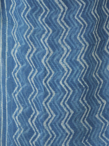 Indigo White Kota Silk Hand Block Printed Dupatta - D04170530