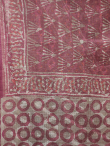 Onion Pink Ivory Kota Doria Cotton Hand Block Printed Dupatta  - D04170531