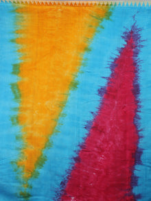 Multicolor Marvel Hand Shibori Dyed in Natural Colors Chanderi Saree with Geecha Border - S03170134