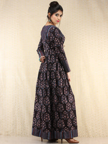 Tamanna - Hand Block Printed Long Cotton Dress - D389F1837