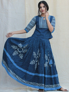 Naaz Rukshaar - Hand Block Printed Long Top And Skirt Dress - DS79F002