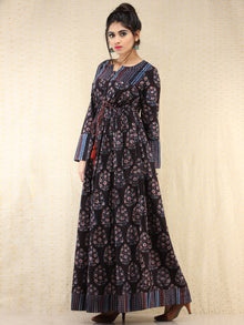 Tamanna - Hand Block Printed Long Cotton Dress - D389F1837
