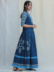 Naaz Rukshaar - Hand Block Printed Long Top And Skirt Dress - DS79F002