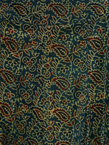 Green Yellow Maroon Ajrakh Hand Block Printed Semi Elasticated Waist Pleated Cotton Palazzo - P11F1690