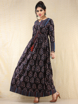 Tamanna - Hand Block Printed Long Cotton Dress - D389F1837