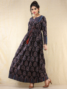 Tamanna - Hand Block Printed Long Cotton Dress - D389F1837