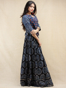 Naaz Lubena - Hand Block Printed Long Top And Skirt Dress - DS85F001