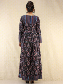 Tamanna - Hand Block Printed Long Cotton Dress - D389F1837