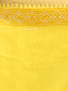 Yellow Hand Block Printed Chanderi Saree With Geecha Border - S031704511
