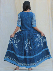 Naaz Rukshaar - Hand Block Printed Long Top And Skirt Dress - DS79F002