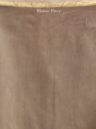 Kashish Ivory Hand Block Printed Maheshwari Silk Saree With Zari Border - S031704486