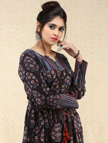 Tamanna - Hand Block Printed Long Cotton Dress - D389F1837