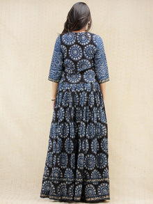 Naaz Lubena - Hand Block Printed Long Top And Skirt Dress - DS85F001