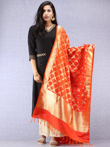 Banarasi Kanni Silk Dupatta With Zari Work - Red & Gold - D04170878