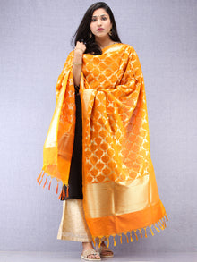 Banarasi Kanni Silk Dupatta With Zari Work - Mustard Yellow & Gold - D04170879