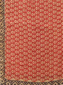 Beige Red Black Kota Silk Hand Block Printed Dupatta - D04170776