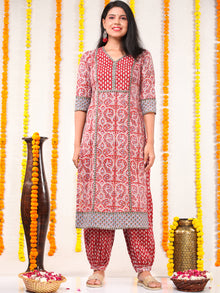 Utsav Sajoon - Set of Kurta Salwar Pants & Kota Doria Dupatta - KS03C2569D