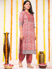 Utsav Sajoon - Set of Kurta Salwar Pants & Kota Doria Dupatta - KS03C2569D