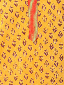 Yellow Purple South Handloom Cotton Top With  Zari Border - T48FXXX