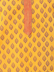 Yellow Purple South Handloom Cotton Top With  Zari Border - T48FXXX