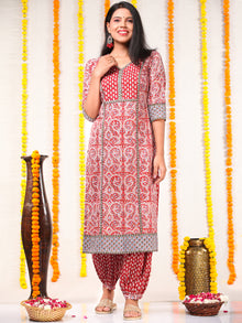 Utsav Sajoon - Set of Kurta Salwar Pants & Kota Doria Dupatta - KS03C2569D