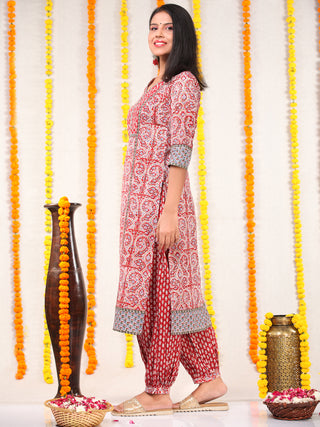 Utsav Sajoon - Set of Kurta Salwar Pants & Kota Doria Dupatta - KS03C2569D