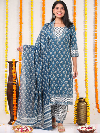 Utsav Isha - Set of Kurta Salwar Pants & Dupatta - KS60G2557D