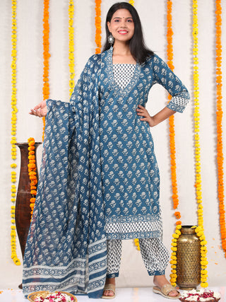 Utsav Isha - Set of Kurta Salwar Pants & Dupatta - KS60G2557D