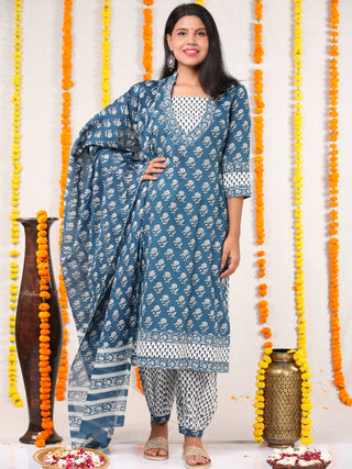 Utsav Isha - Set of Kurta Salwar Pants & Dupatta - KS60G2557D