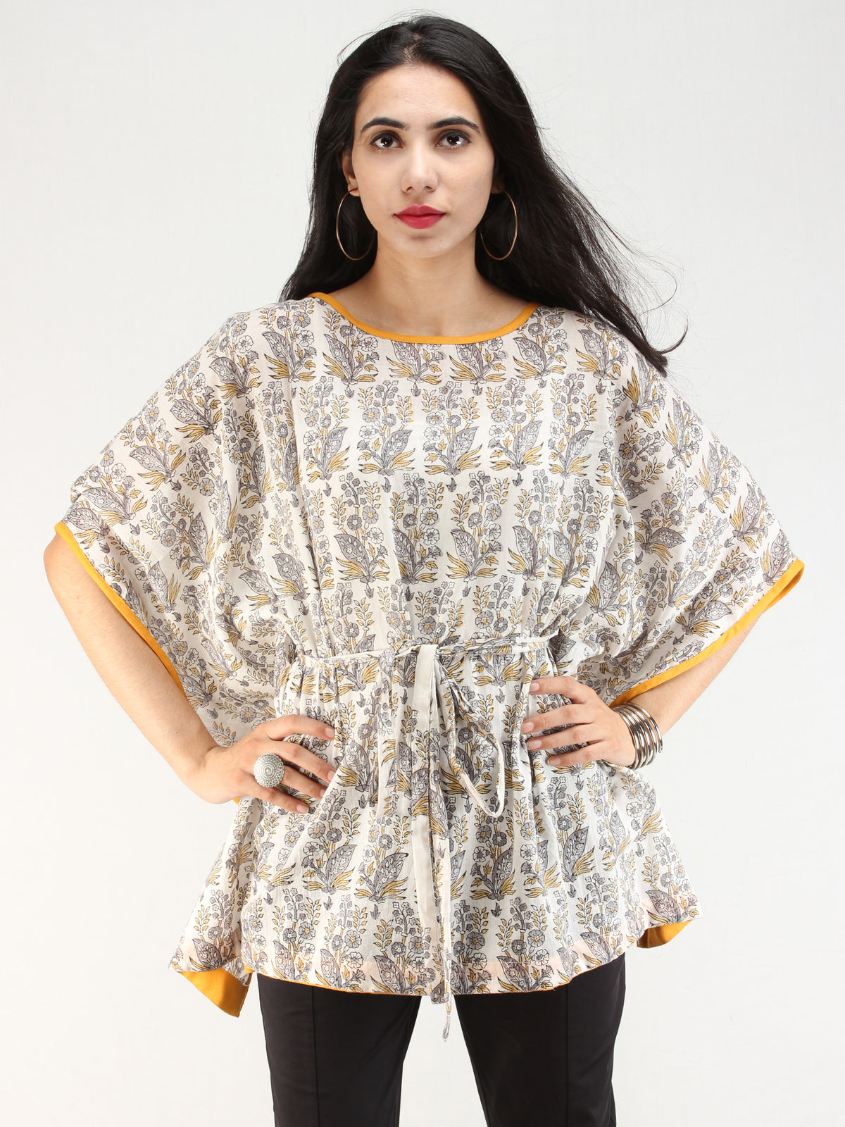 Rangrez Ghazal - Kaftan Cotton Top - T72F2191