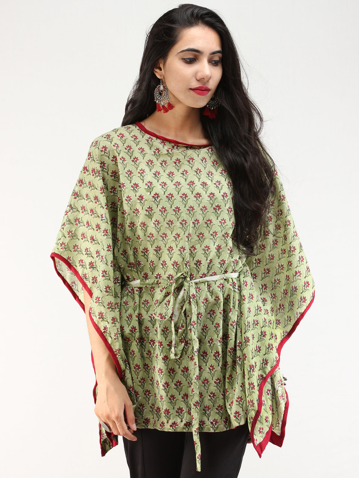 Rangrez Gul - Kaftan Cotton Top - T72F2233
