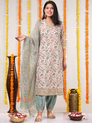 Utsav Gulfaam - Kurta Salwar Pants & Kota Doria Dupatta - KS06A2564D