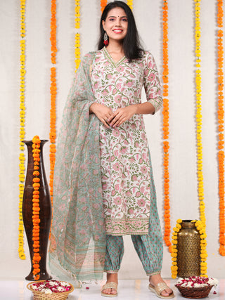 Utsav Gulfaam - Kurta Salwar Pants & Kota Doria Dupatta - KS06A2564D