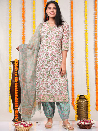Utsav Gulfaam - Kurta Salwar Pants & Kota Doria Dupatta - KS06A2564D