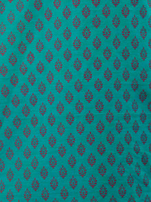 Teal Green Purple South Handloom Cotton Top With  Zari Border - T52FXXX