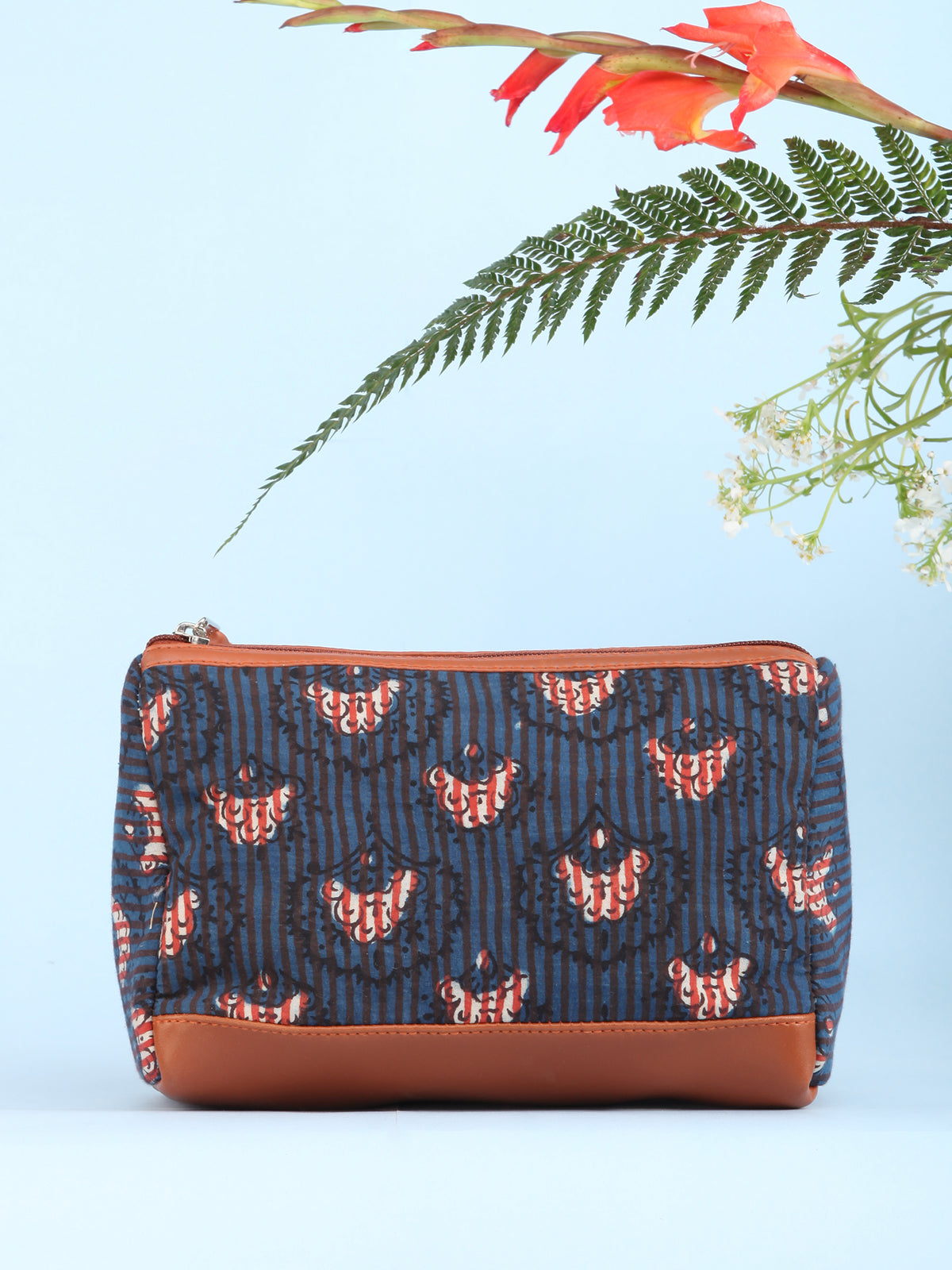 Indigo Hand Block Printed Utility Bag - B1602