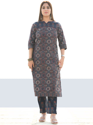 Utsav Shifat - Ajrakh Kurta Pants & Dupatta - KS21A2582D