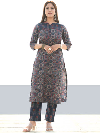 Utsav Shifat - Ajrakh Kurta Pants & Dupatta - KS21A2582D