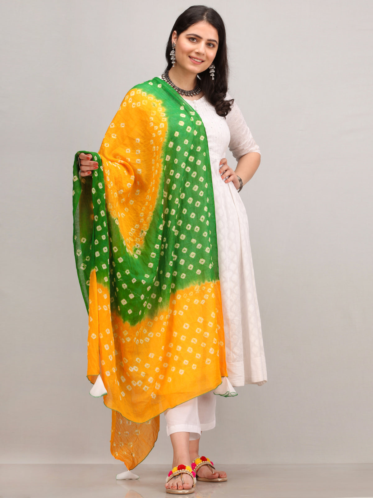 Noor Karen -  Anarkali Kurta Pant Set With Bandhini Dupatta - KS41AXXXD1