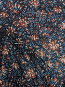 Hand Block Printed Wrap Around Skirt In Indigo Black Maroon Beige - S40F596