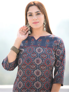 Ajrakh Zohra - Ajrakh Kurta Pants & Dupatta - KS21B2582D