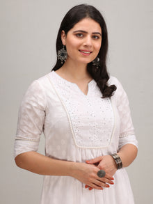 Noor Foziya - Self Emboss Work ALine Kurta Pant Set With Leheriya Dupatta - KS116AXXD11